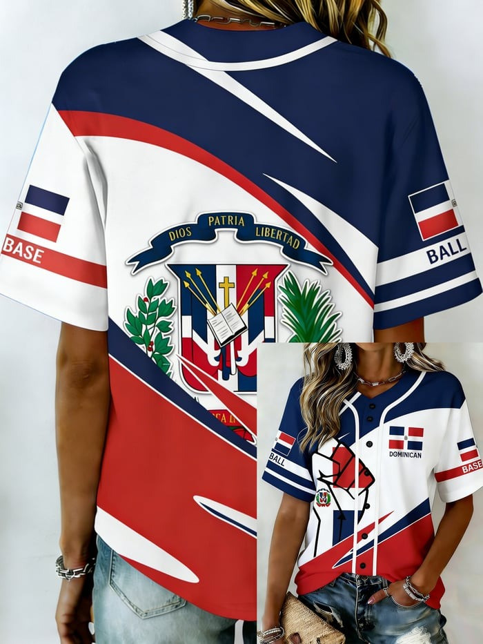 Women's Dominican Baseball Jersey Shirt Republic Baseball Clothes Gift Ideas For Daughter
