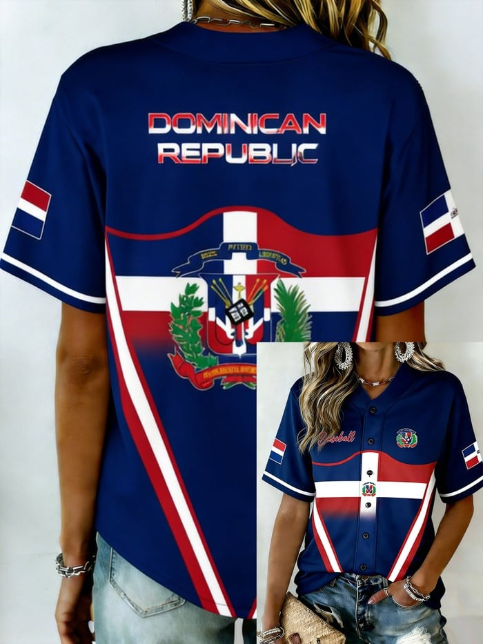 Women's Dominican Baseball Jersey Shirt Republic Baseball Clothes Gift Ideas For Sister