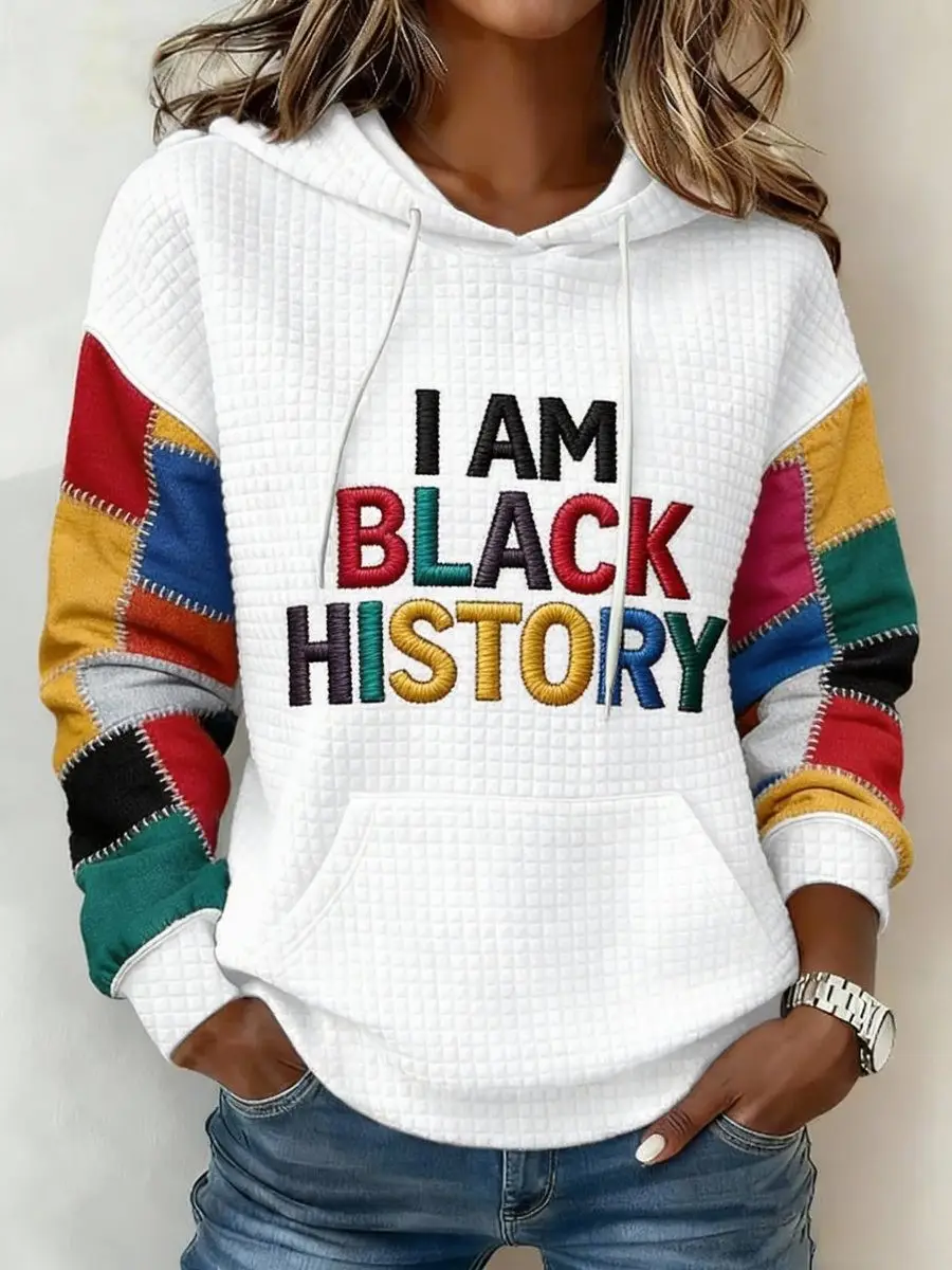 Women's I Am Black History Print Hoodie Black History Month Outfit Gift