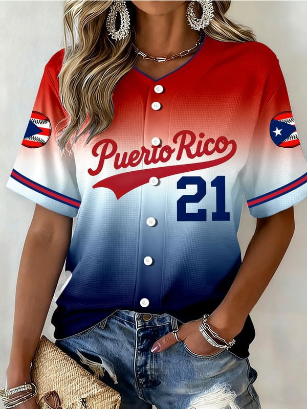 Women's Puerto Rico #21 WBC 2026 Jersey Puerto Rico Baseball Fan Gift for Wife