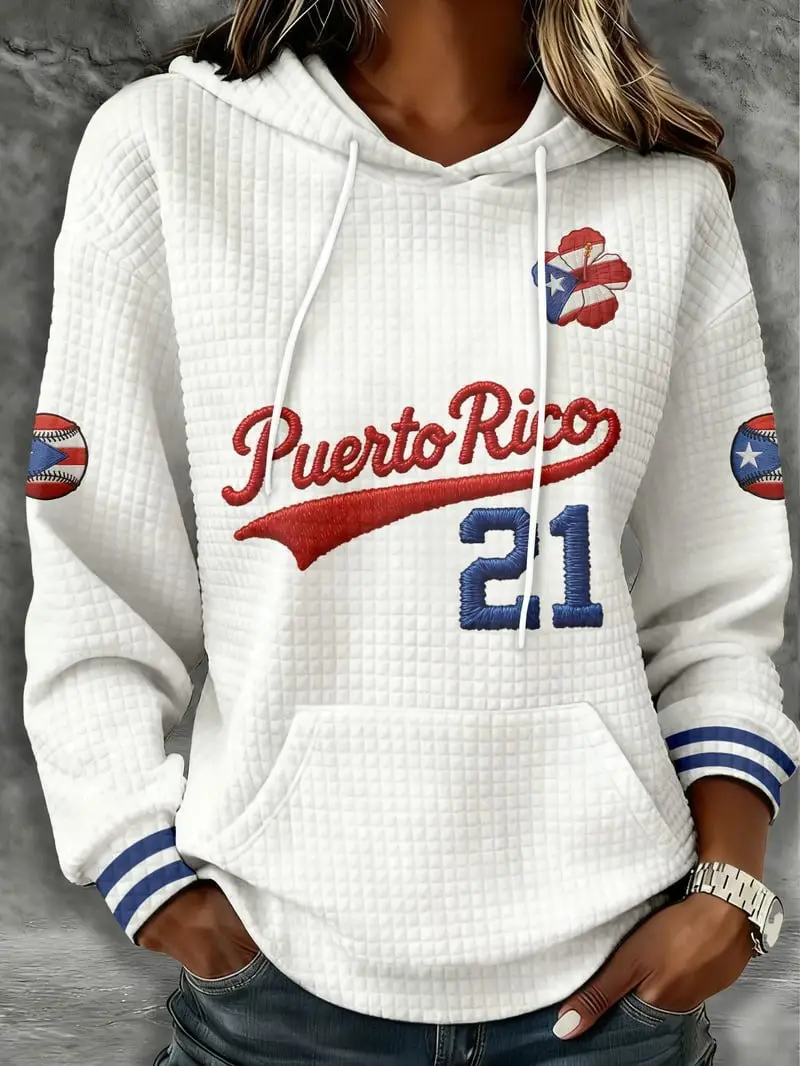 Women's Puerto Rico Baseball Hoodie World Baseball Classic 2026 Merch Gift For Baseball Lovers