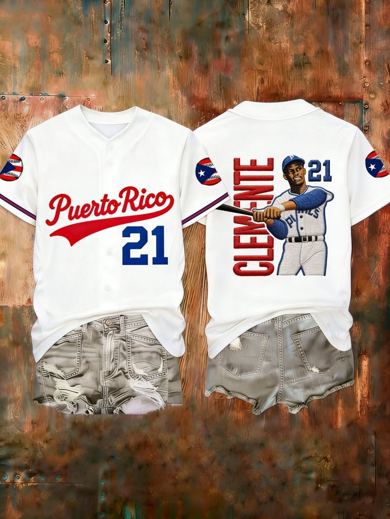 Women's Puerto Rico Baseball Jersey WBC 2026 Legendary Clemente Merch Game Day Outfits