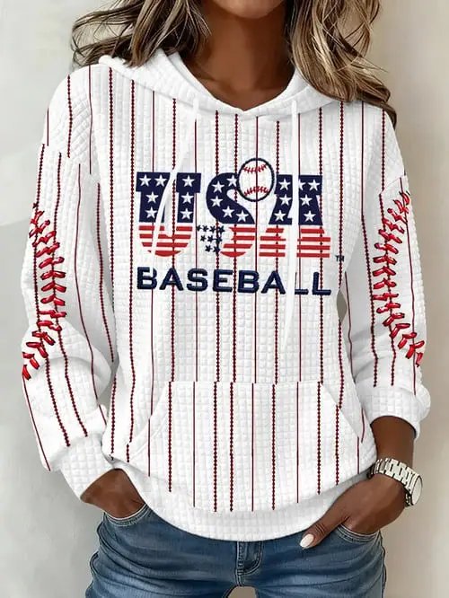 Women's USA Baseball 2026 Hoodie USA World Baseball Classic Clothing Good Gift For Sport Fans