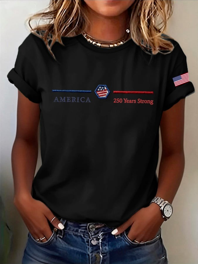 Women's USA Baseball 2026 T-Shirt America 250 Years Strong Clothing Gift For Mom