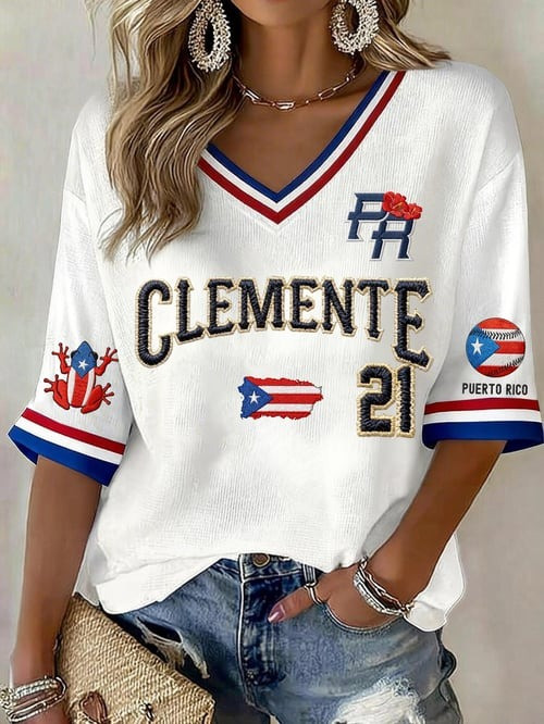 Women's USA World Baseball Classic 2026 Jersey Frog Puerto Rico Baseball Legend Roberto Clemente Clothing Present For Her