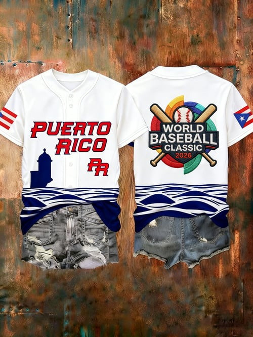 Women's USA World Baseball Classic 2026 Puerto Rico Jersey WBC Team USA Baseball Clothing Gift For Wife