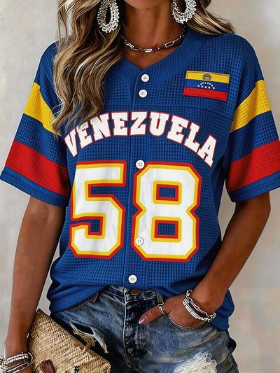 Women's Venezuela Champions WBC 2026 Baseball Jersey History Champions Clothes Gift For Fans