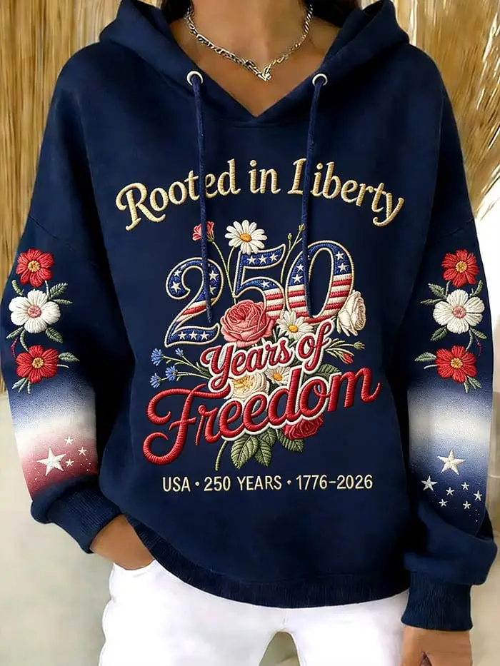 Women's Vintage America 250Th Anniversary Hoodie Rooted In Liberty Clothes Gift For Her Women's Vintage America 250Th Anniversary Hoodie Rooted In Liberty Clothes Gift For Her - Image 1