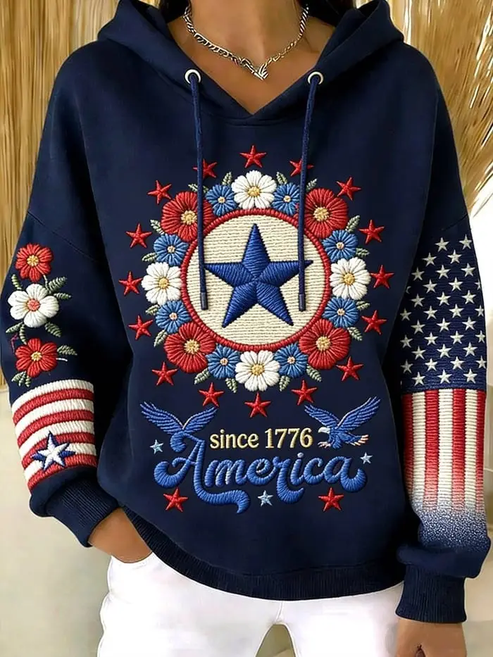 Women's Vintage America 250Th Anniversary Hoodie Since 1776 America Gift For Mother