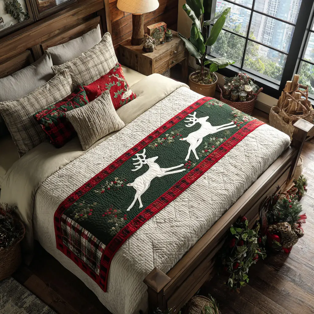 Woodland Flight Quilted Bed Runner Woodland Flight Forest Lover Gift