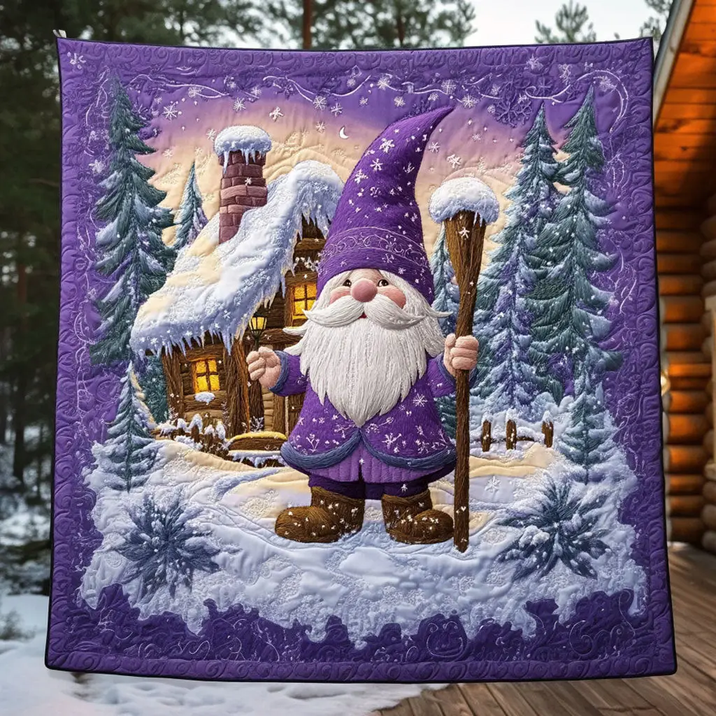 Woodland Gnome Home Quilt Premium Quilt Blanket for Family and Guests Woodland Gnome Home Quilt Premium Quilt Blanket for Family and Guests - Image 1