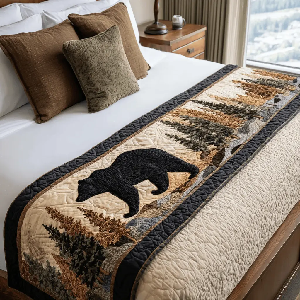 Woodland Wanderers Quilted Bed Runner Woodland Wanderer Pattern Nature Lover Gift