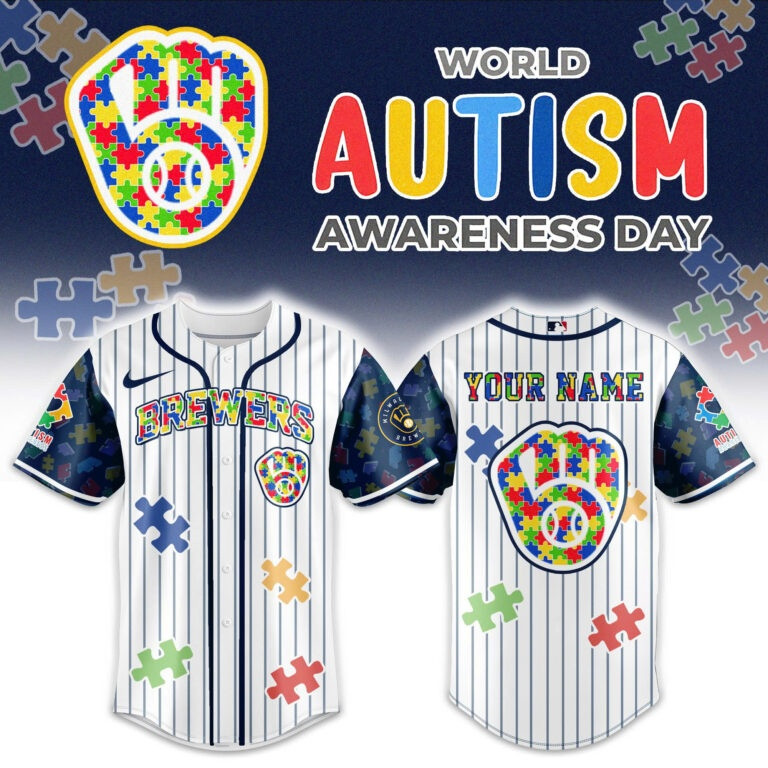 World Autism Awareness Day Jersey Brewers MLB World Autism Awareness Day Apparel Gift Ideas