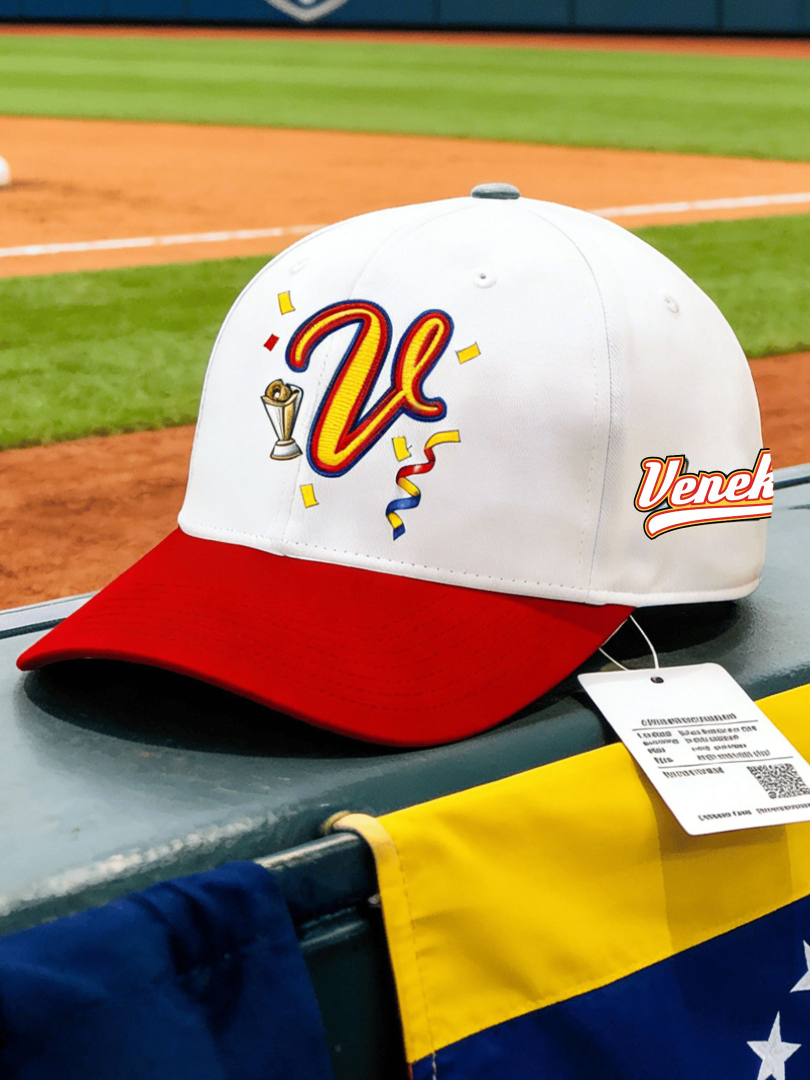 World Baseball Classic 2026 Baseball Cap Venezuela With Trophy Ribbon Hat For Sports Fan