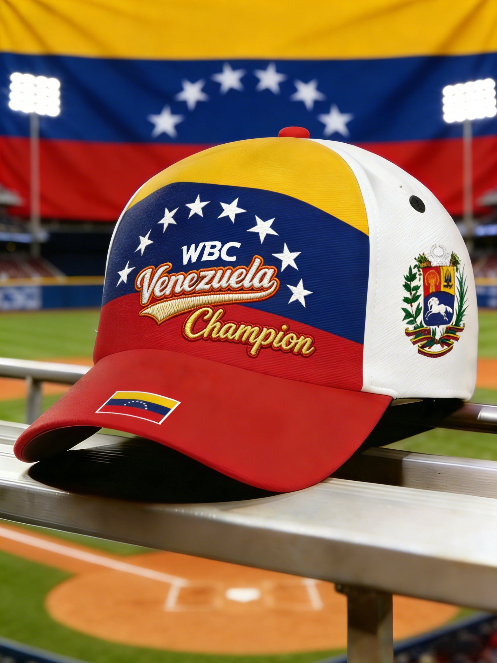 World Baseball Classic Champions 2026 Baseball Cap Venezuela Flag Hat Gift For Fans World Baseball Classic Champions 2026 Baseball Cap Venezuela Flag Hat Gift For Fans - Image 1