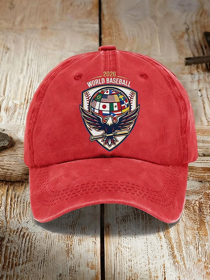 World Baseball Classic Washed Hat Unisex WBC Roster 2026 Outfit Gift for Baseball Fans