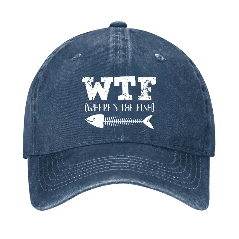 Wtf Where's The Fish Cap Funny Men’s Shirt – Humorous Graphic Tee for Adults