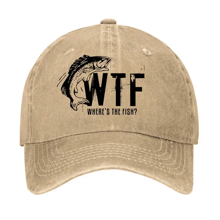 WTF Wheres The Fish Funny Cap Witty Slogan T-Shirt for Men – Funny Graphic Tee