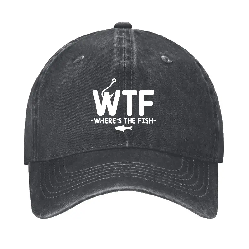 WTF - Where's The Fish Funny Print Cap Adult Funny Shirt – Hilarious Graphic Tee for Men WTF - Where's The Fish Funny Print Cap Adult Funny Shirt – Hilarious Graphic Tee for Men - Image 1