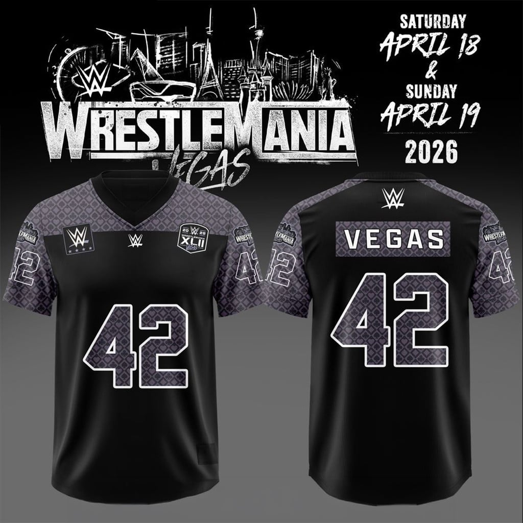 WWE Wrestlemania 42 Vegas Jersey WWE Merch Wrestling Lover Gifts For Him