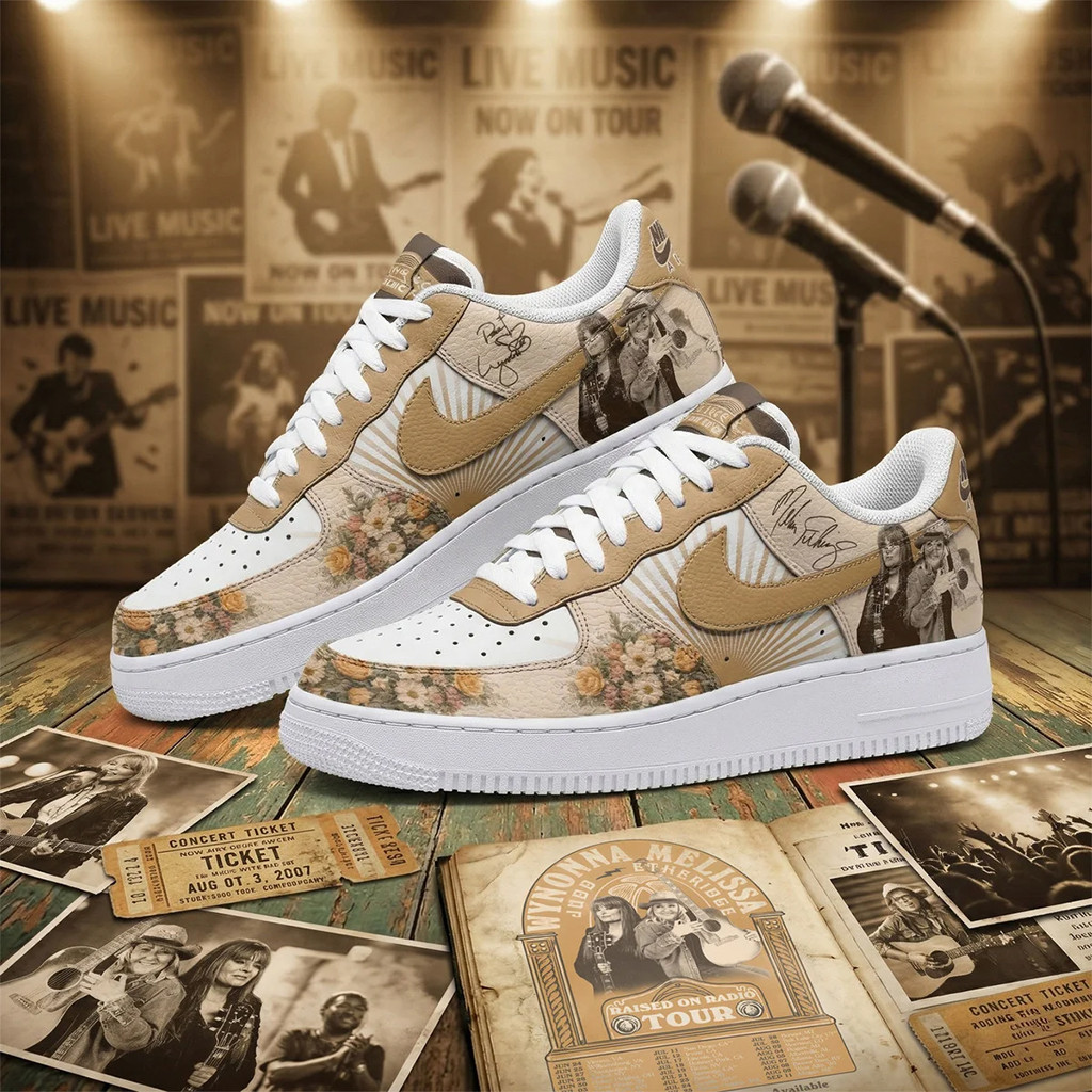 Wynonna Judd and Melissa Etheridge Raised On Radio Tour Signature AF 1 Shoes Sneakers Gifts