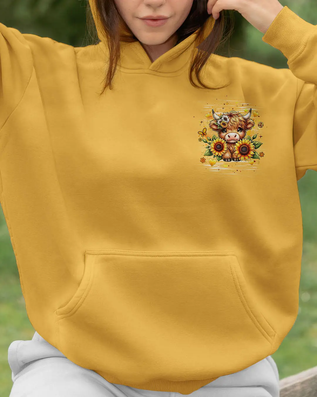 Yellow Cow Be Someone's Sunshine Hoodie Cute Cow With Sunflowers Pullover Gift For Farm Lovers