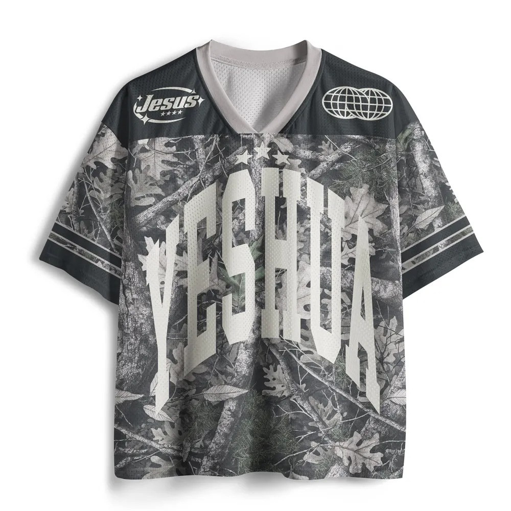 Yeshua Christian Graphic Camo Mesh Jersey Shirt Jesus Faith Shirt Best Gift For Christian Men Yeshua Christian Graphic Camo Mesh Jersey Shirt Jesus Faith Shirt Best Gift For Christian Men - Image 1