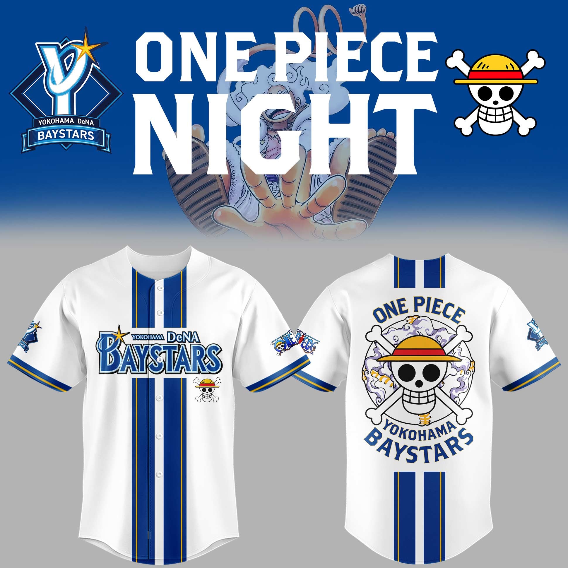 Yokohama DeNA BayStars X One Piece Jersey 2026 BayStars Merch Gifts For Anime Fans