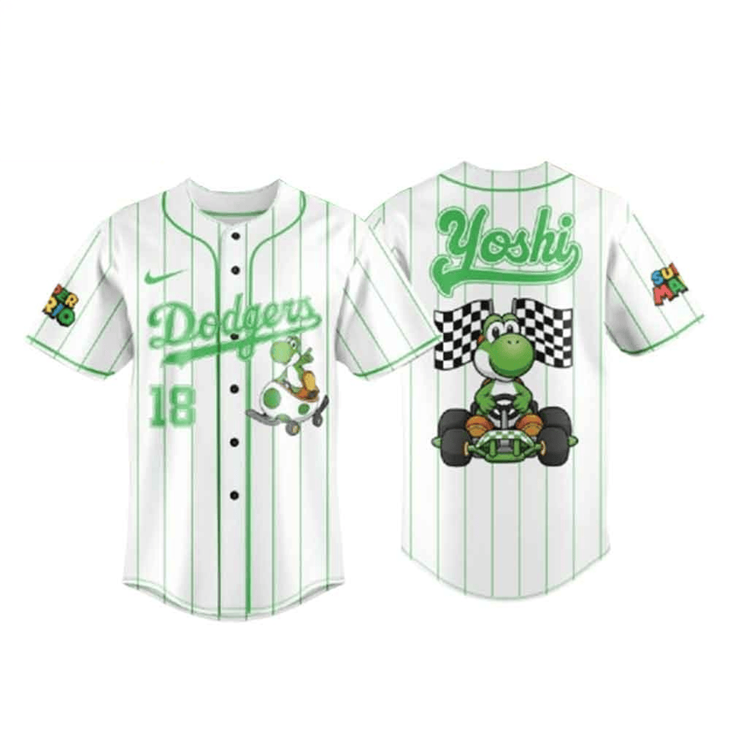 Yoshinobu Yamamoto Yoshi LA Dodgers Mario Kart Jersey 2026 Fan Merch Best Gifts For Brothers