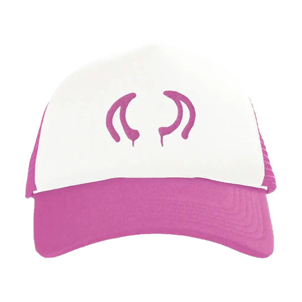 Yungblud Merch Pink Horns Trucker Hat Embroidered Gifts For Girlfriend -WearandDecor