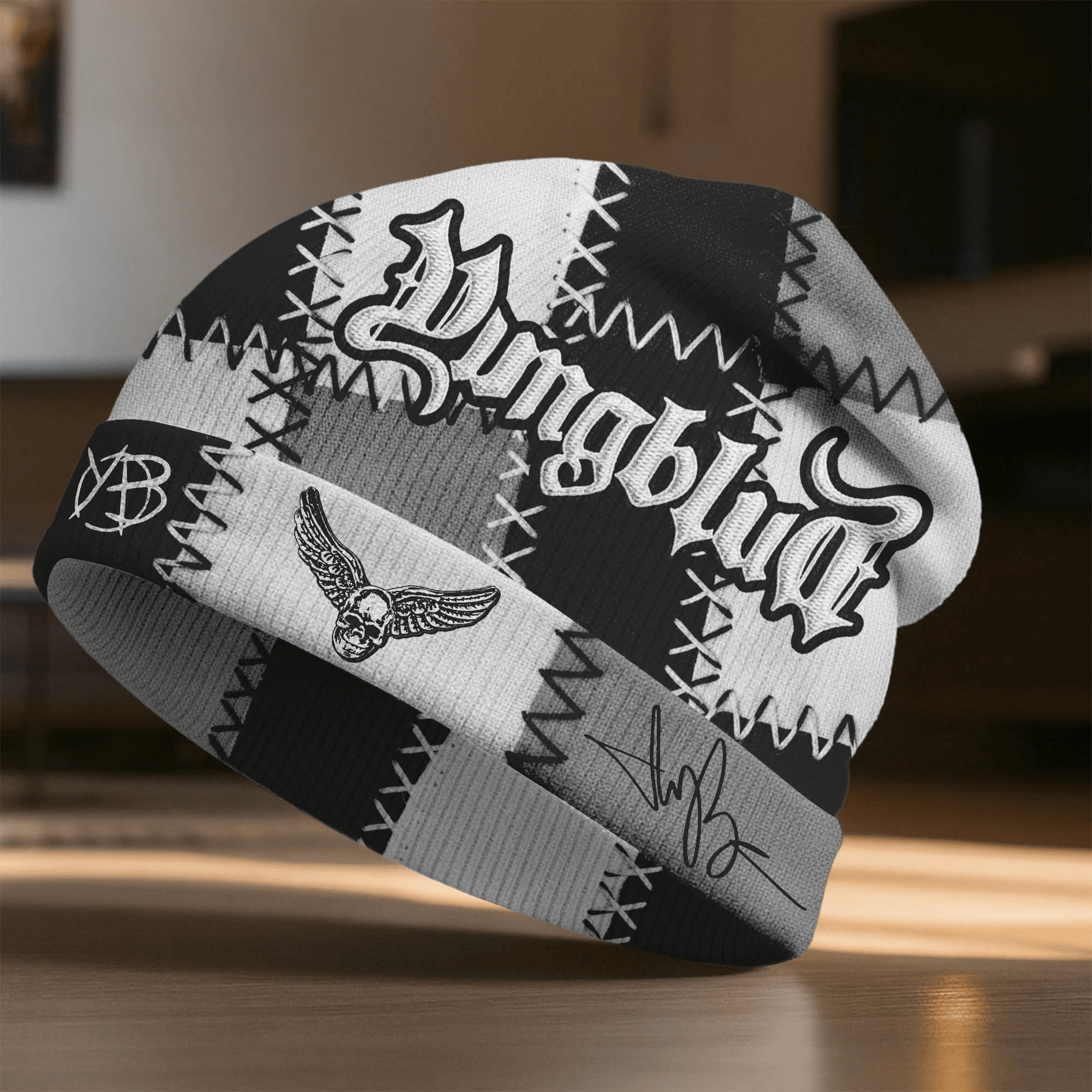 Yungblud Patchwork Signature Beanie Yungblud Merchandise Gifts For Music Lovers