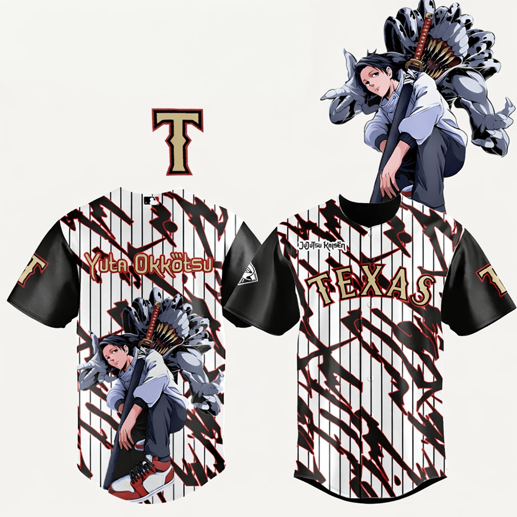 Yuta Okkotsu Texas Rangers Jujutsu Kaisen 2026 Jersey Rangers Merch Gifts For Fan