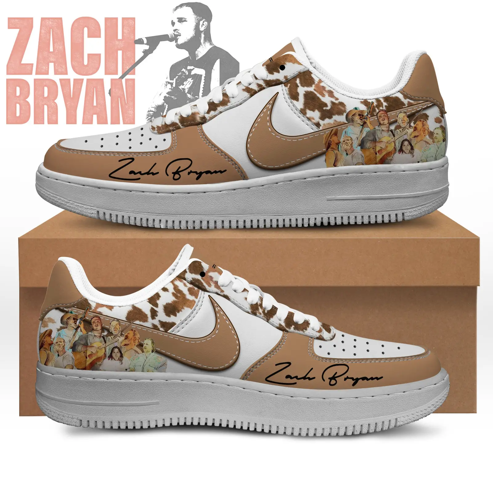 Zach Bryan Air Force 1 Sneakers Shoes For Men And Women