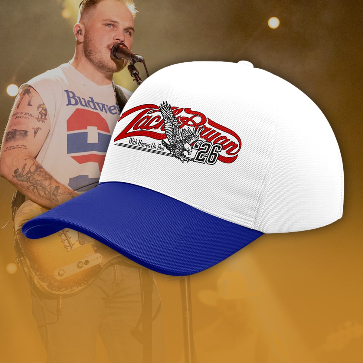 Zach Bryan Concert Dad Hat With Heaven On Tour 2026 Baseball Cap Gift For Brothers