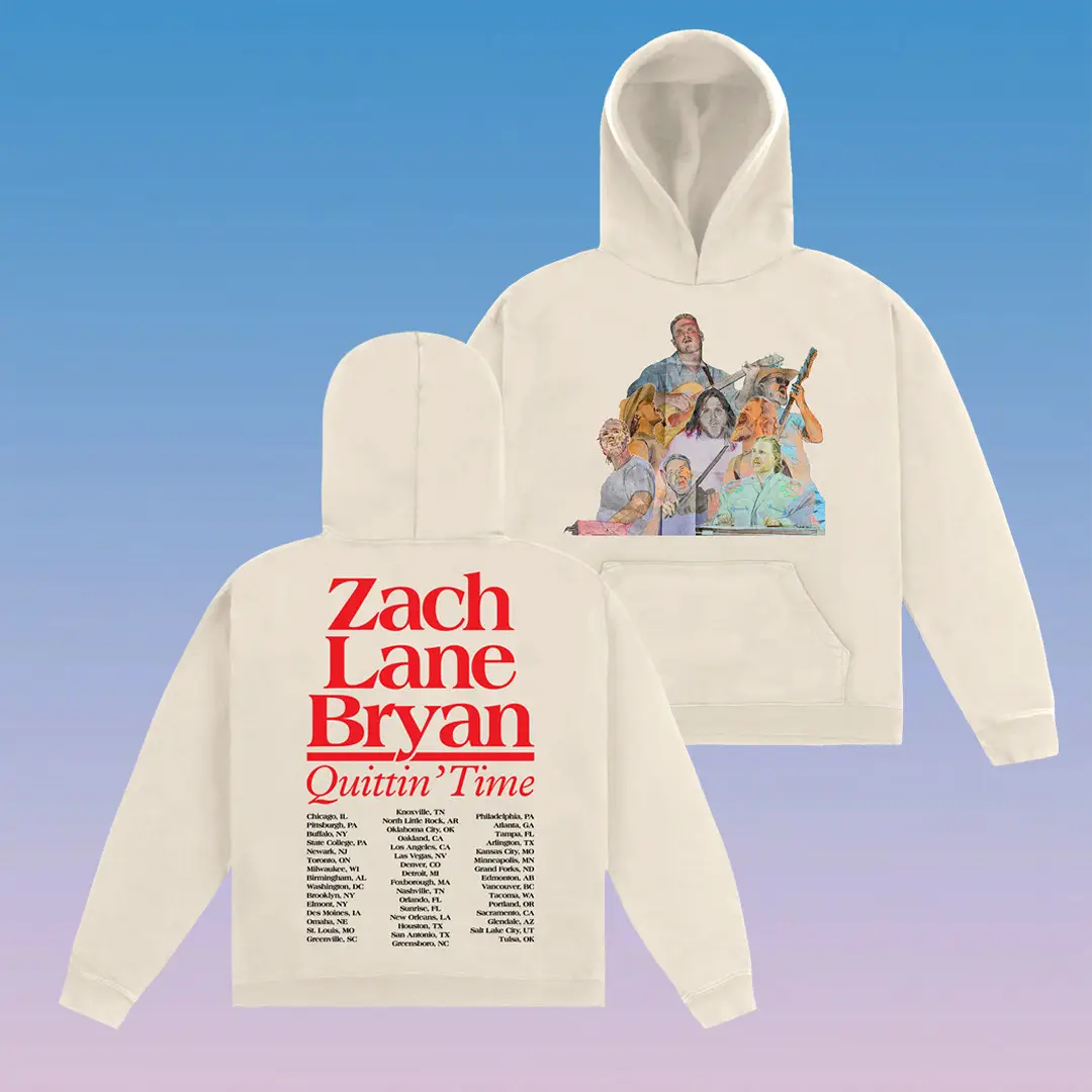Zach Bryan Cream Tour Hoodie Country Music Lovers Clothes Z. Bryan Fans Gift. Bryan Fans Gift