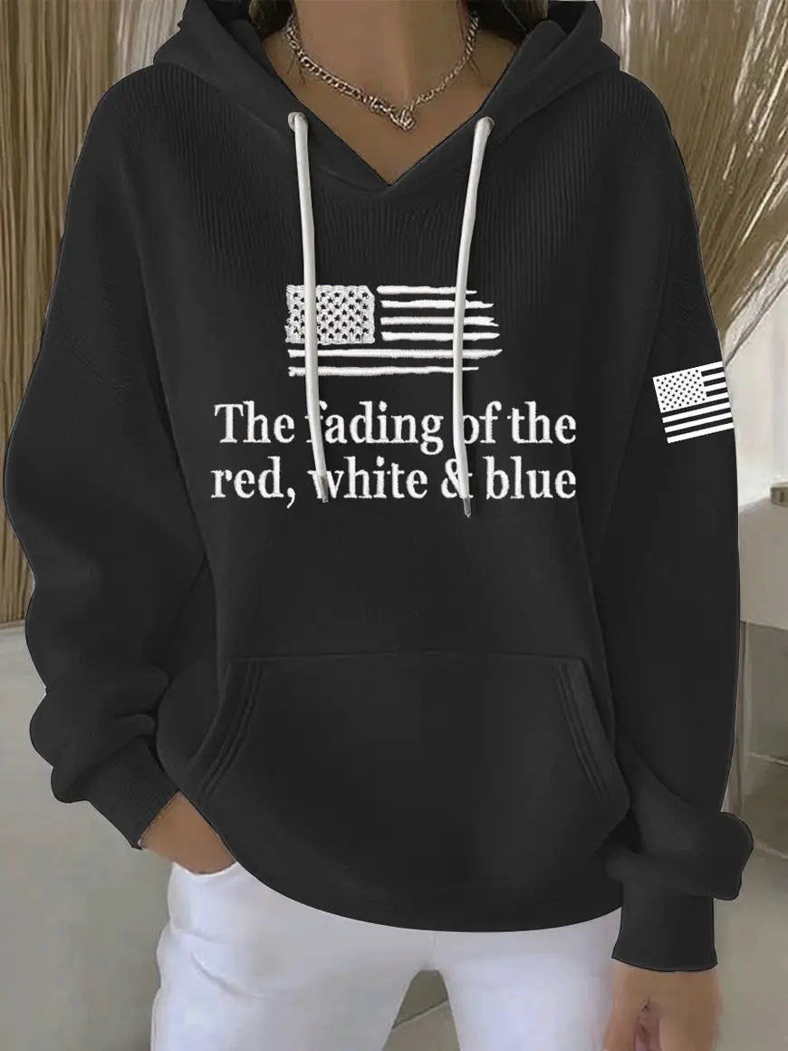 Zach Bryan Hoodie The Fading Of The Red White And Blue Anti Fascism Merch Fans Gifts