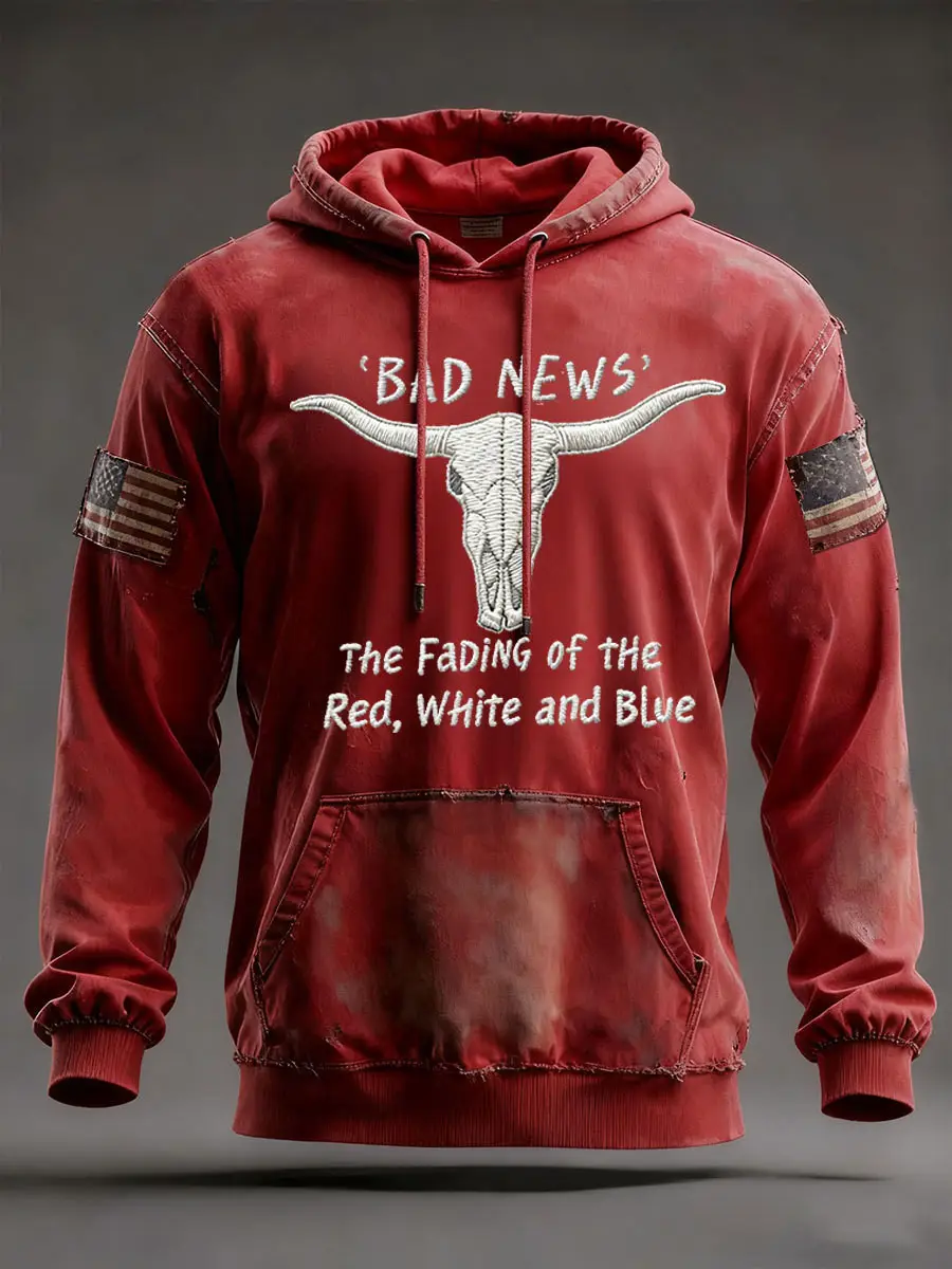 Zach Bryan Merch Hoodie Bad News The Fading Of The Red White And Blue Music Apparel Gift Ideas