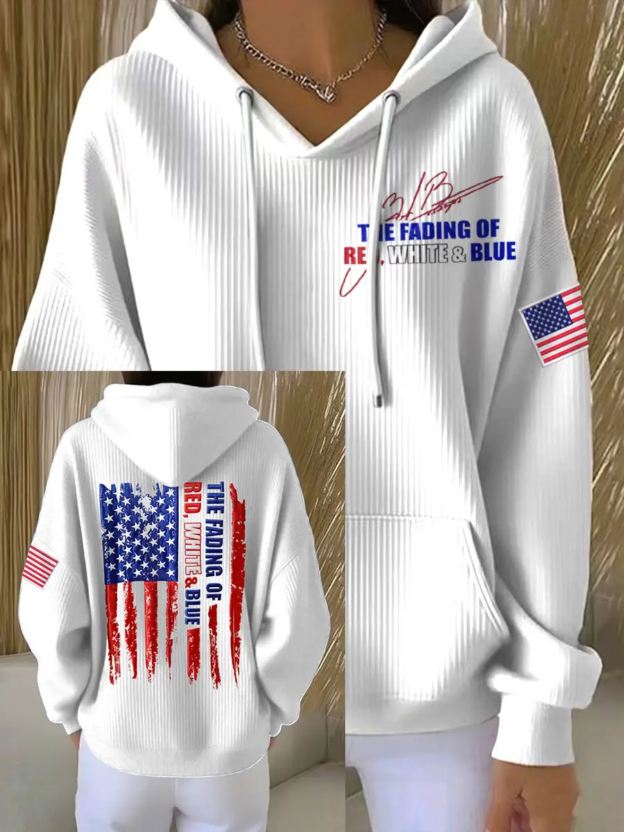 Zach Bryan Merch Hoodie The Fading Of The Red White And Blue Americana Style Apparel Gifts