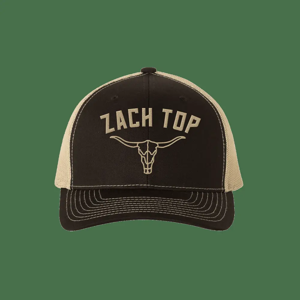 Zach Top Merch Zach Top Black And Gold Skull Hat Music Lovers Gifts For Fans -WearandDecor