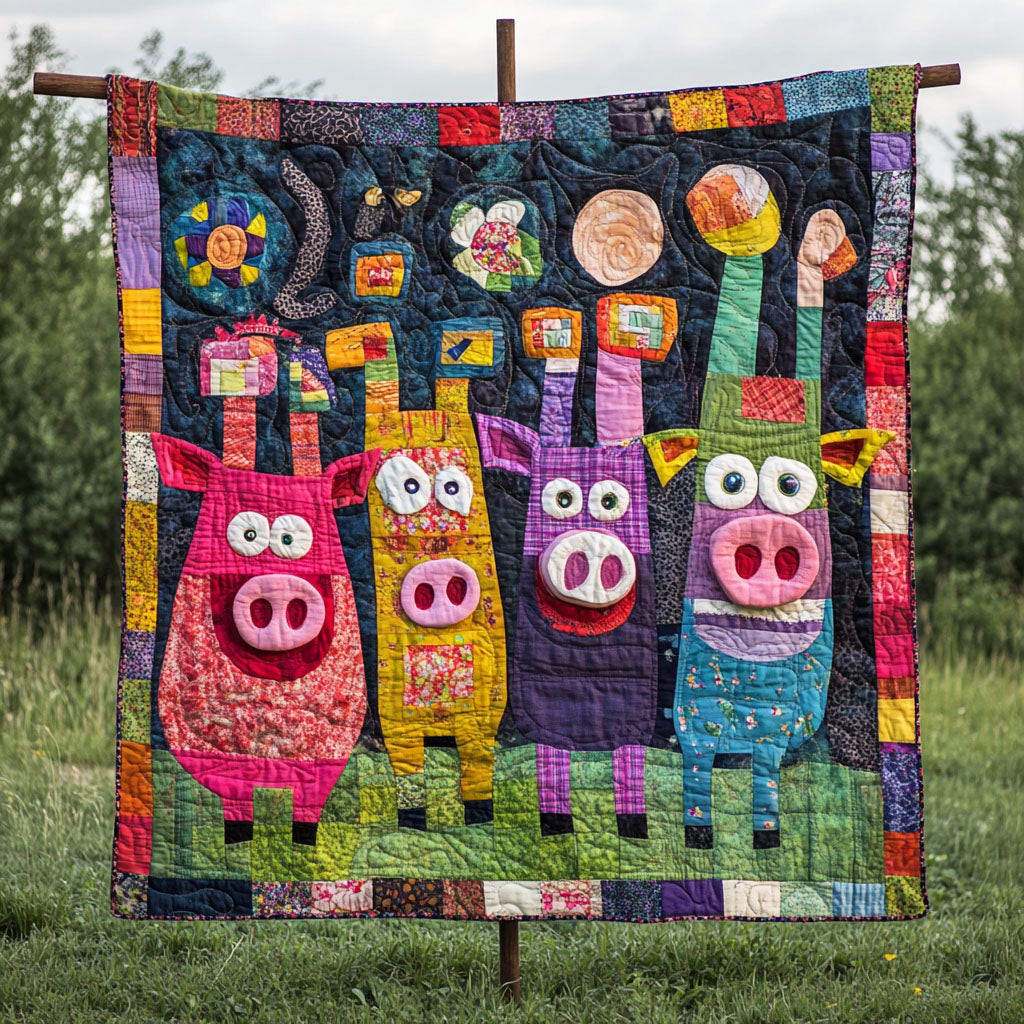 Zany Zoo Quilted Blanket Bedroom Decor Christmas Pig Gifts For Owners