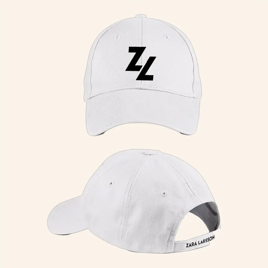 Zara Larsson Merch ZL Logo Embroidered White Hat Christmas Presents For Music Lovers - Wear&Decor