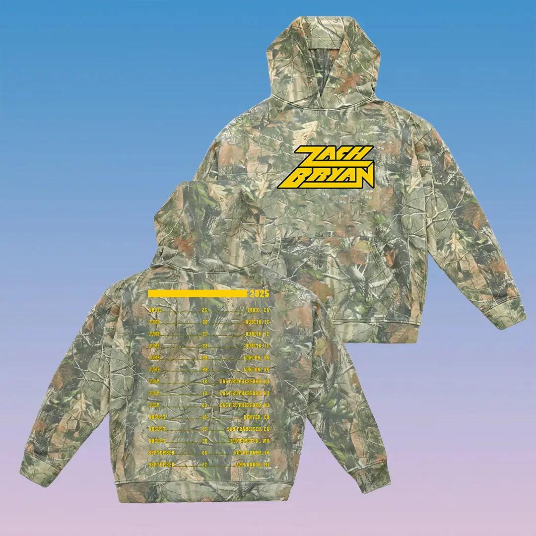 ZB Logo Camo Hoodie Country Music Lovers Clothing Concert Outfits Z. Bryan Fans Gift