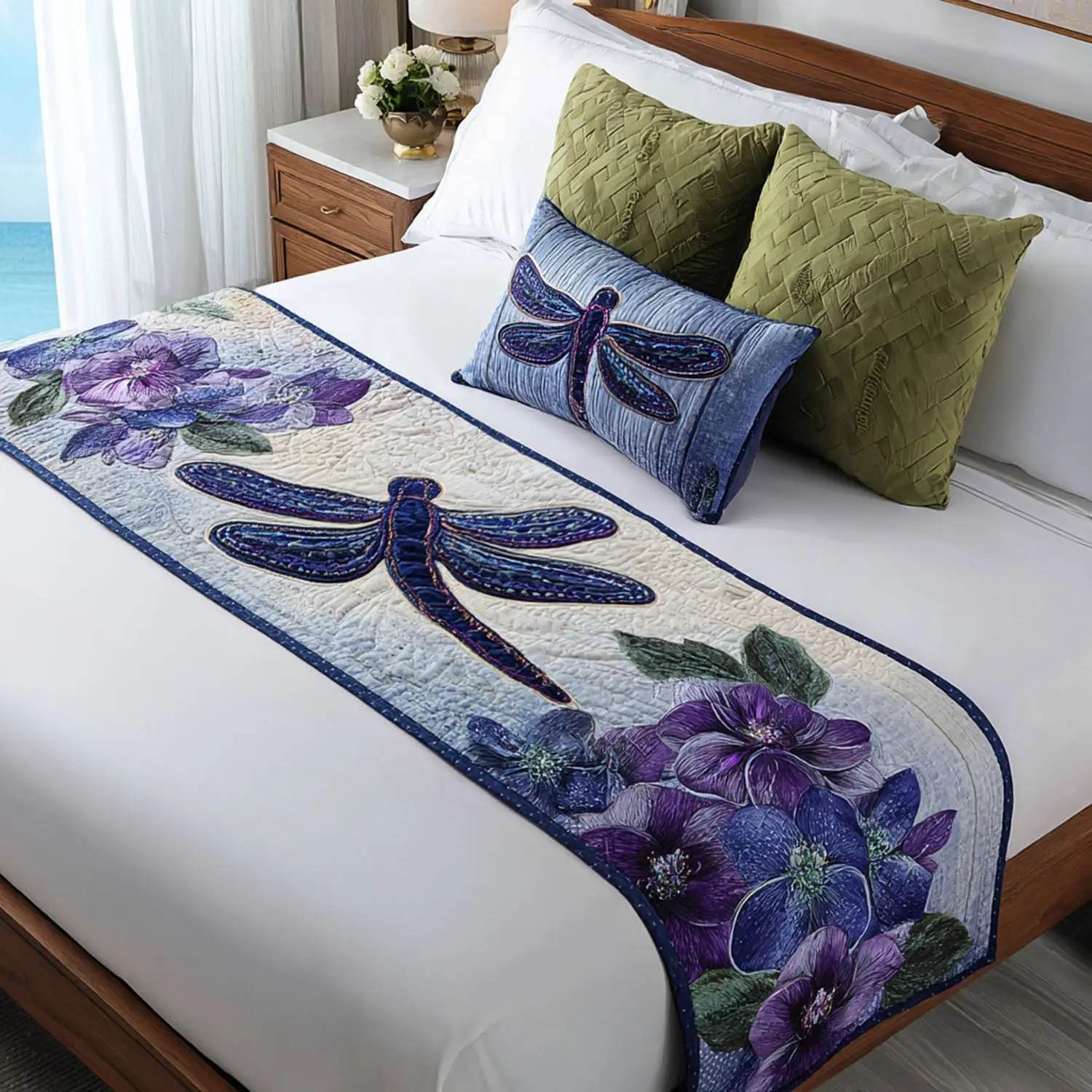Zippy Wings Quilted Bed Runner Zippy Butterfly Wings Spring Gift