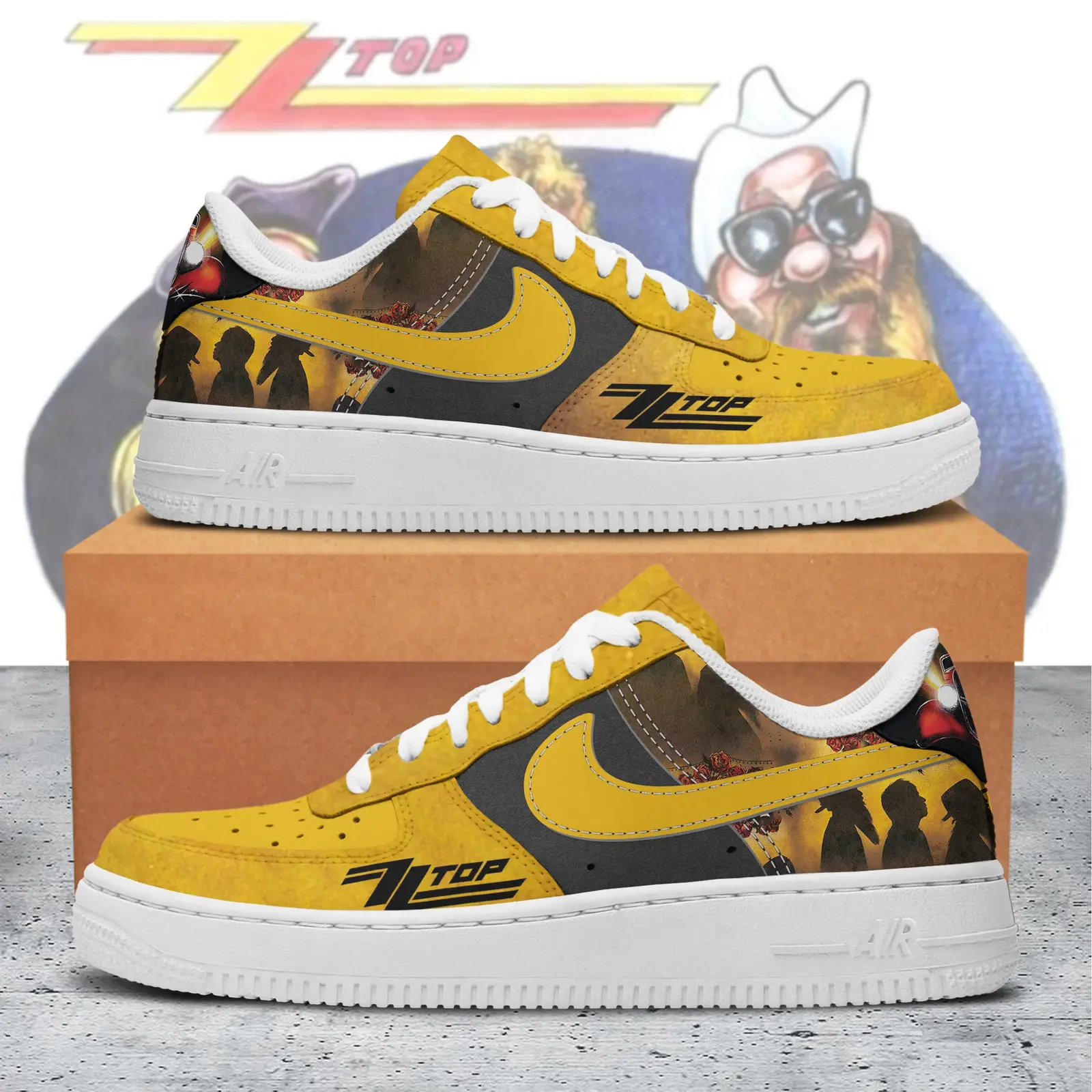 ZZ Top Air Force 1 Sneakers Shoes For Men And Women