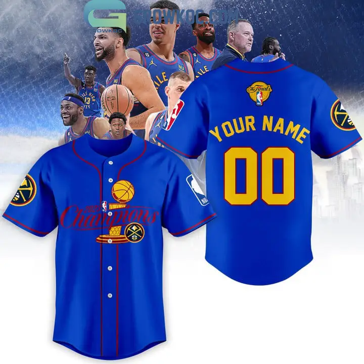 2023 NBA Finals Champions Blue Design Baseball Jersey