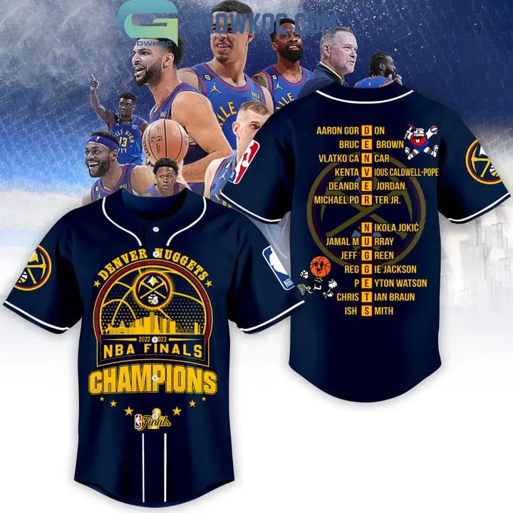 2023 NBA Finals Champions Denver Nuggets Bring It In Midnight Blue Design Baseball Jersey