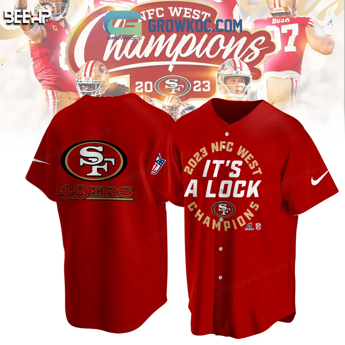 2023 NFC West Champions San Francisco 49ers It's A Lock Baseball Jersey