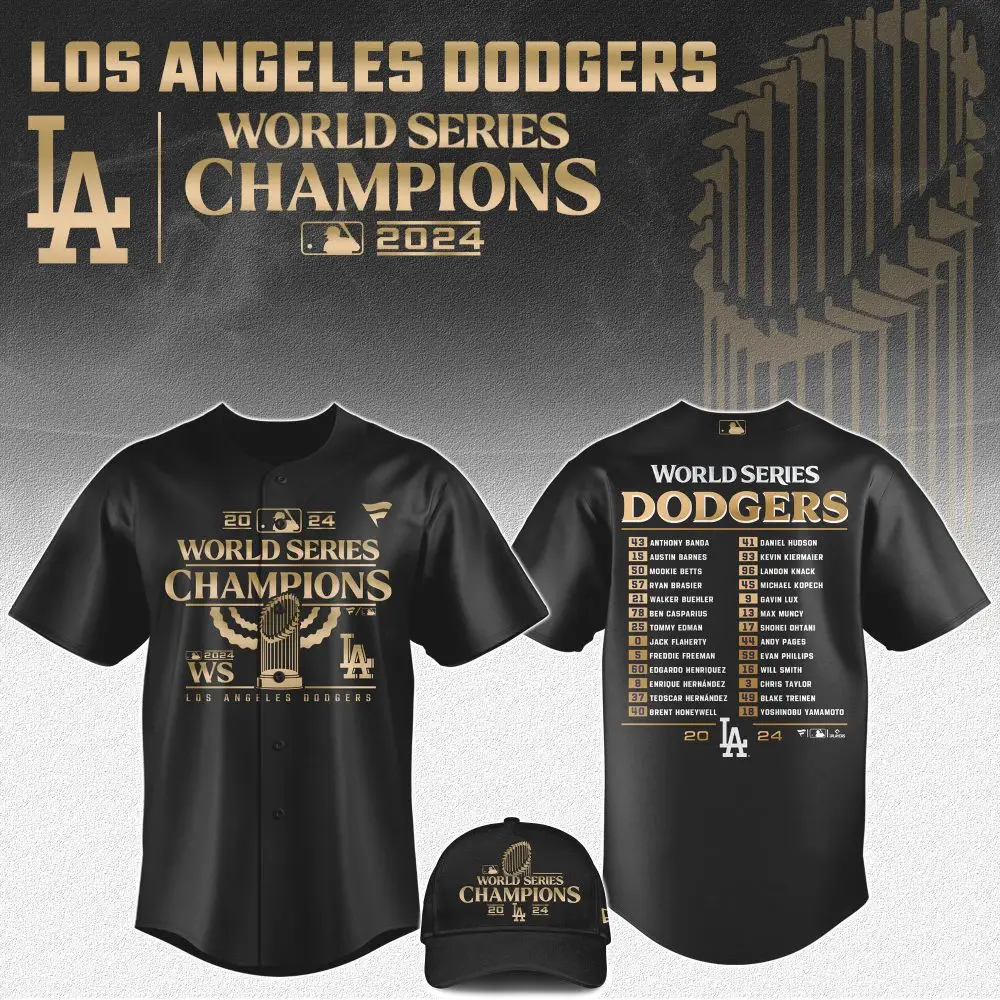 2024 La Dodgers World Series Champions Jersey & Hat Set – Celebrate Victory! 2024 La Dodgers World Series Champions Jersey & Hat Set – Celebrate Victory! - Image 1