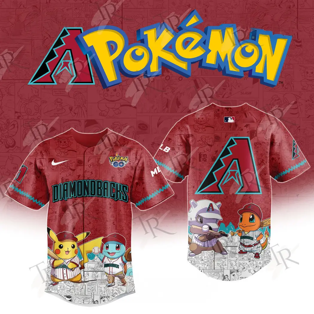 2025 Arizona Diamondbacks Pokemon Go Special Edition Baseball Jersey Gift Ideas For Baseball Players - Tazila
