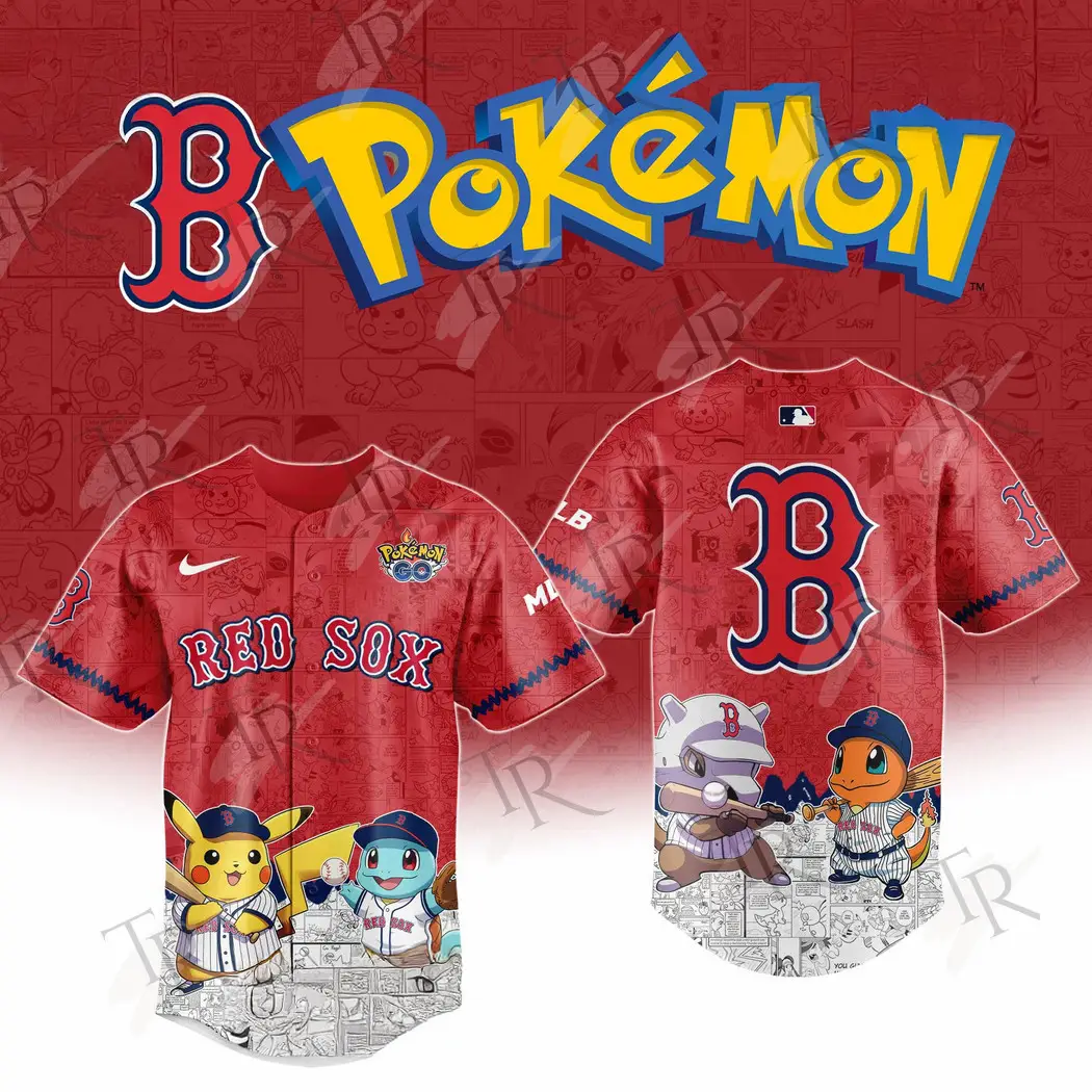 2025 Boston Red Sox Pokemon Go Special Edition Baseball Jersey Baseball Coach Gift Ideas - Tazila